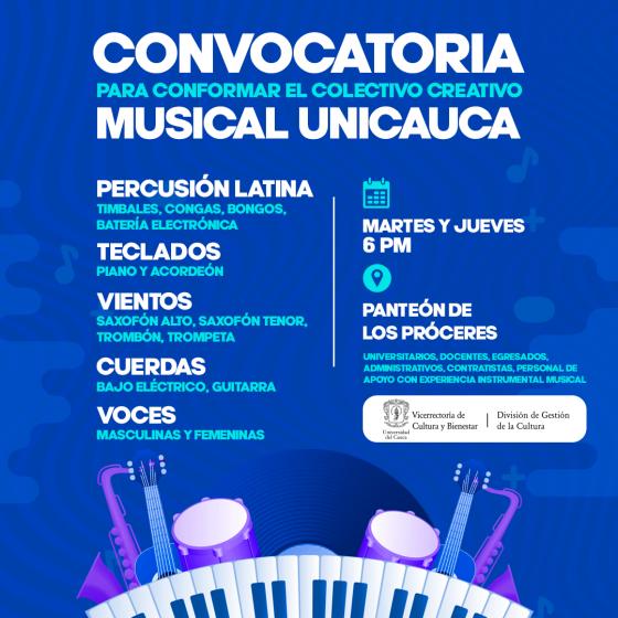 Convocatoria para Conformar el Colectivo de Música de la Universidad del Cauca